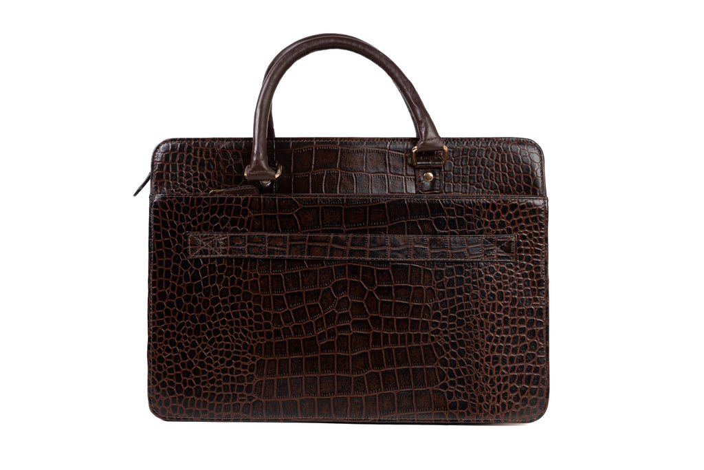 Maison Rahisi Bergamot Cocoa Brown Laptop Bag