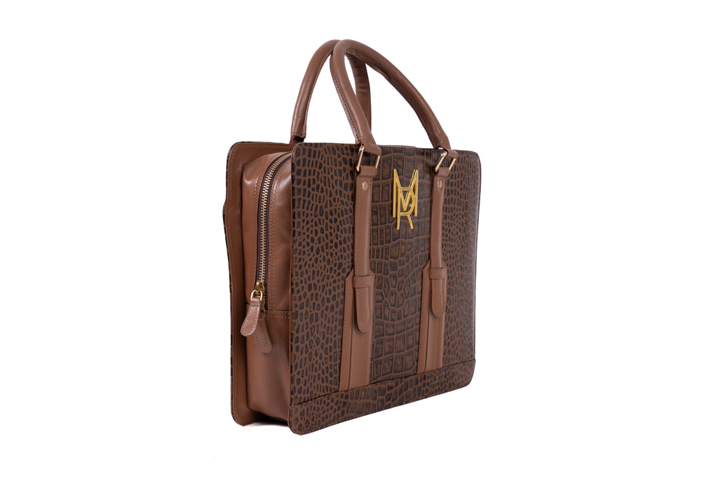 Maison Rahisi Bergamot Leopard Print Laptop Bag