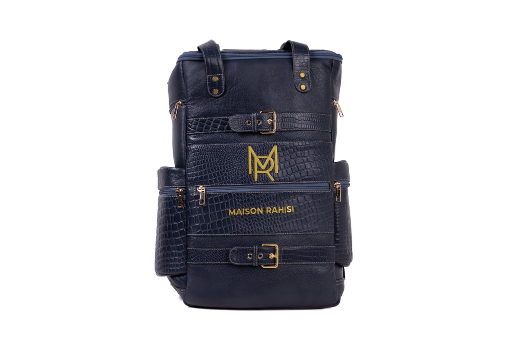Maison Rahisi PathFinder Blue Leather Backpack