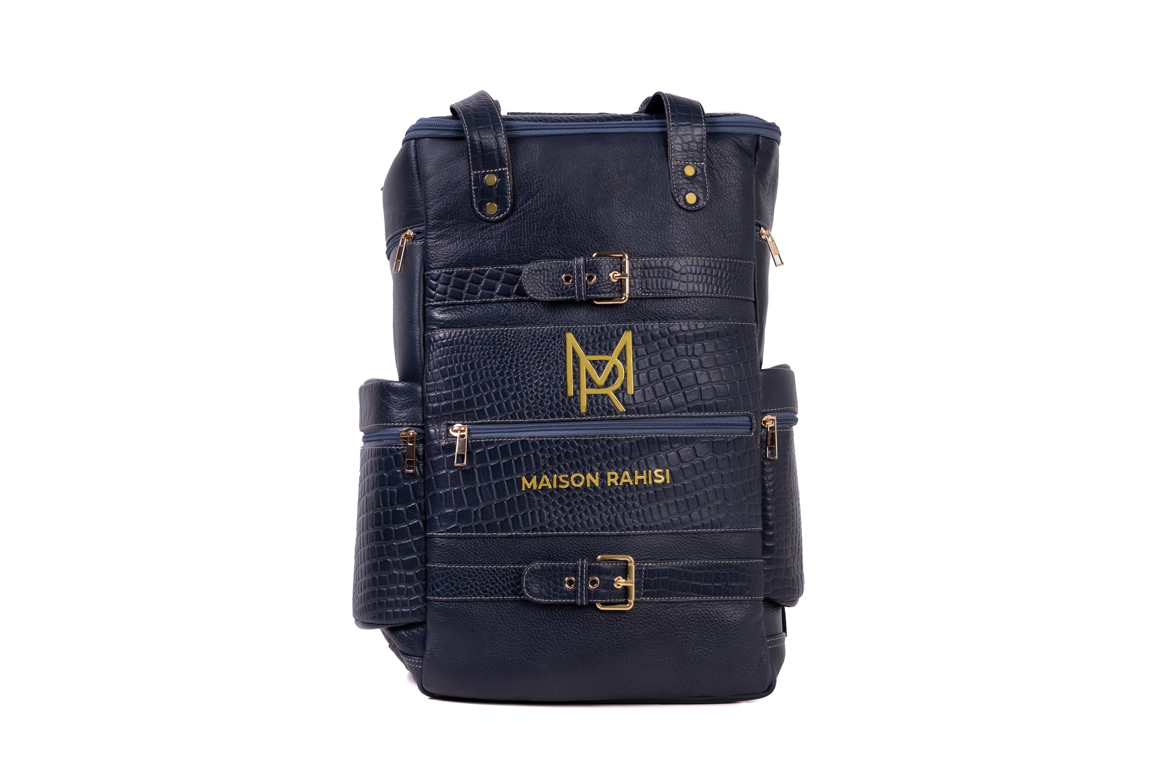 Maison Rahisi PathFinder Blue Leather Backpack