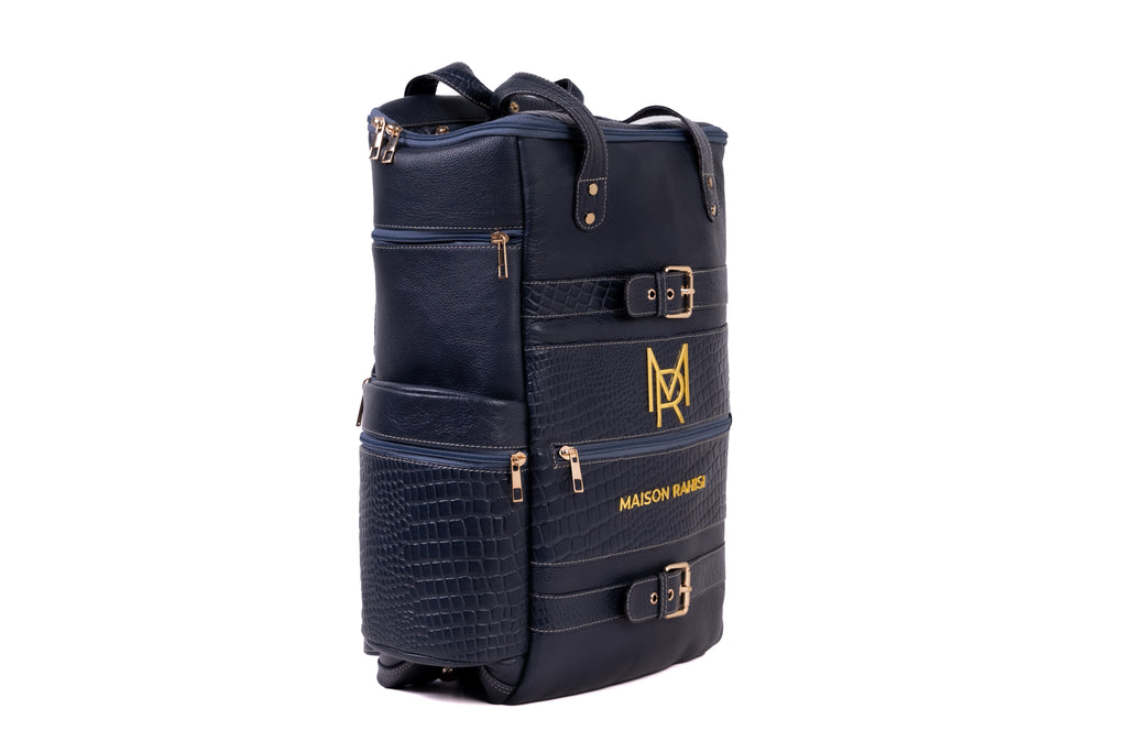 Maison Rahisi PathFinder Blue Leather Backpack