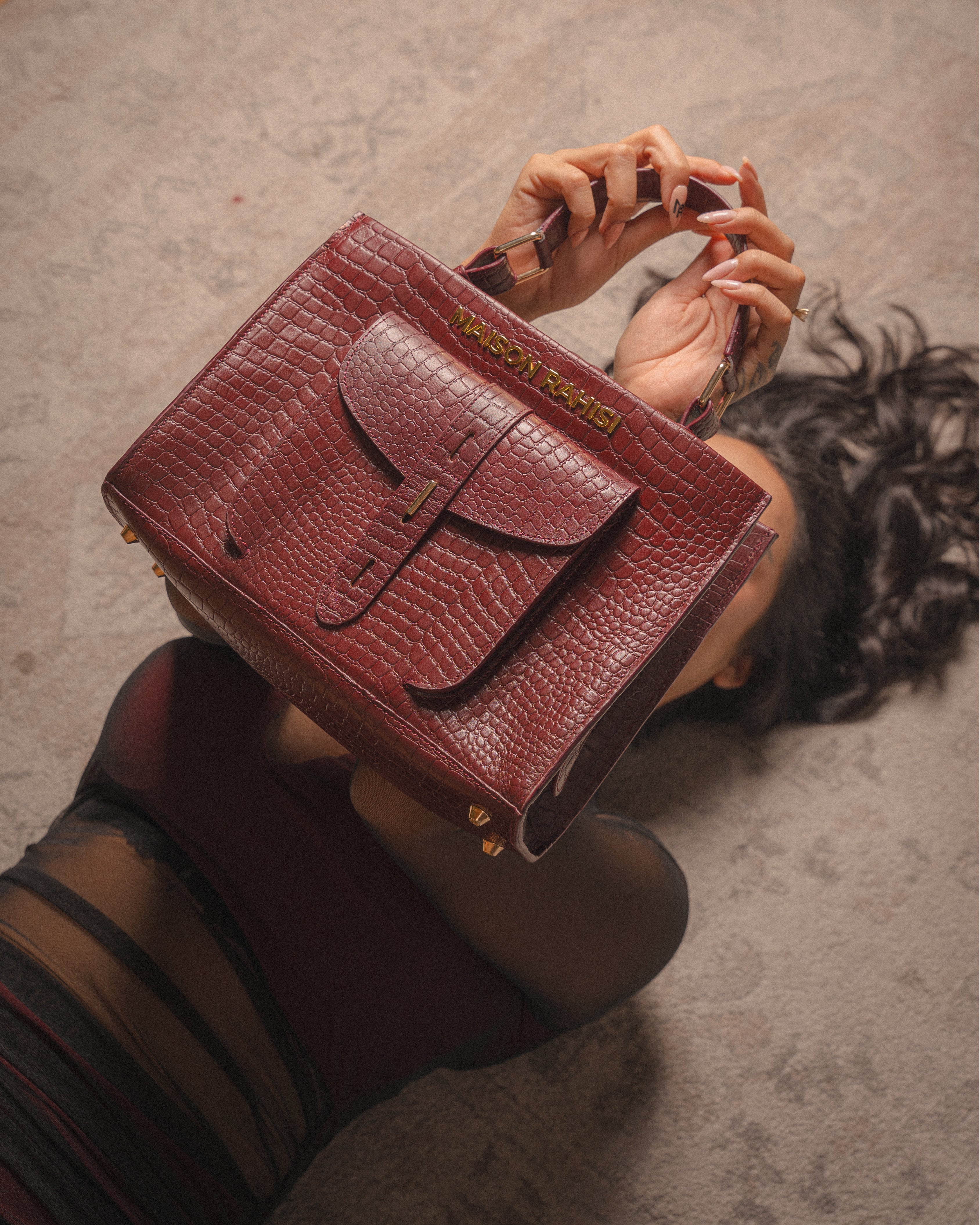 Maison Rahisi Carolina Maroon Satchel